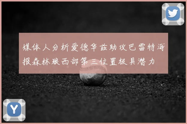 媒体人分析爱德华兹助攻巴雷特海报森林狼西部第三位置极具潜力